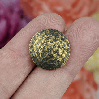 round hammered antique gold button