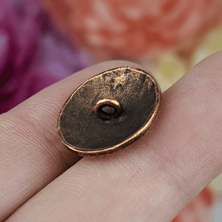 round hammered antique copper button