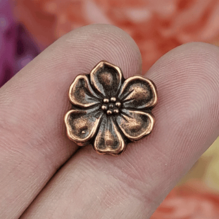 Tierracast Apple Blossom Button, Antique Copper