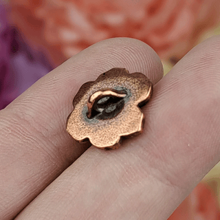 Tierracast Apple Blossom Button, Antique Copper