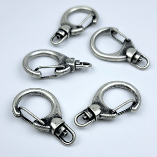 Swivel Lobster Clasp 33x19mm, Antique Silver