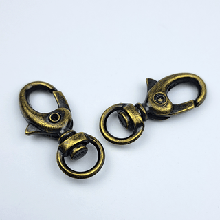 Swivel Lobster Clasp 30x15mm, Antique Brass