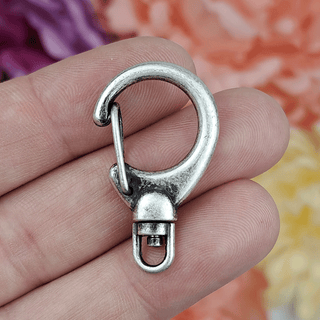 Swivel Lobster Clasp 33x19mm, Antique Silver