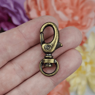 Swivel Lobster Clasp 30x15mm, Antique Brass