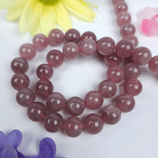dark pink rose quartz gemstone beads