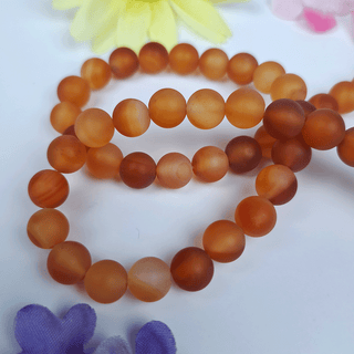 orange matte agate gemstone beads