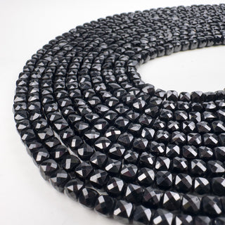 Black Tourmaline 4.5mm Cube Faceted beads
