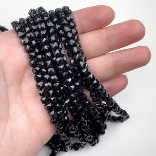 Black Tourmaline 4.5mm Cube Faceted beads