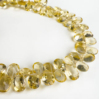 Premium Citrine approx 5-6mm Top Drilled Faceted Teardrop 8in Strand
