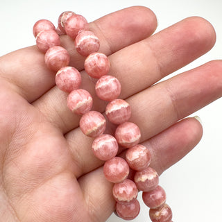 Premium Rhodochrosite AAA+ 8mm Round 15in Strand