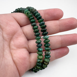 Natural African Jade Rondelle 6x3mm in hand Crystal Gemstone Beads