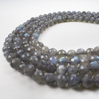 Labradorite (dark) 6mm Round Faceted 15.5in Strand