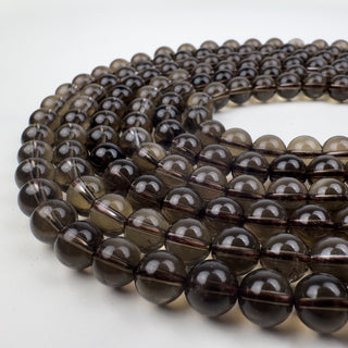 Smoky Quartz 9mm Round 15.5in Strand