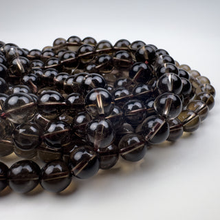 Smoky Quartz 9mm Round 15.5in Strand