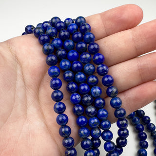 Lapis 6mm 15.5in Round in hand