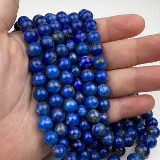Lapis 8mm 15.5in Round in hand