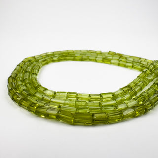 Peridot approx. 3.5x5.5mm Tube Faceted 14in Strand