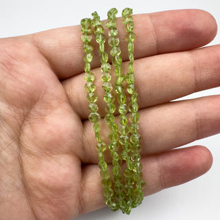 Peridot 4mm Coin Faceted 14in Strand