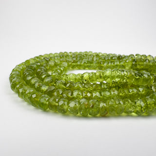 Peridot 5.5-6.5mm Rondelle Faceted 14in Strand