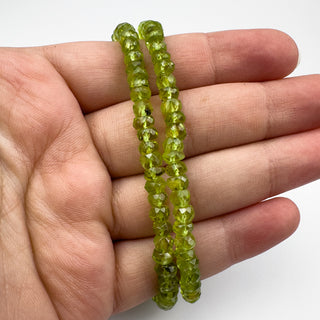 Natural Peridot 5mm Rondelle Faceted 14in Strand