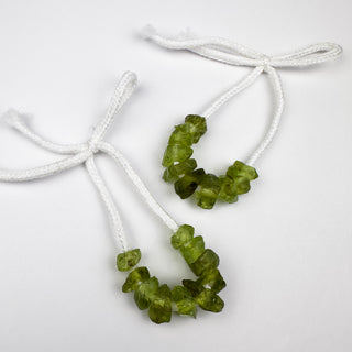 Natural Peridot approx 7x10mm Large Hole Crystals 10 Beads