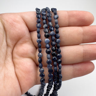 Sapphire 4.5mm Coin Faceted 15in Strand