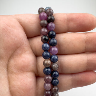Sapphire 6.5mm Round 5in Strand (approx 22 beads)