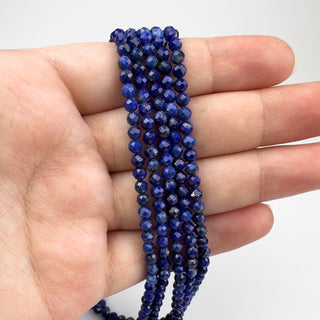 Lapis 3.5mm Round Faceted 15in Strand
