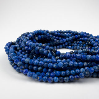 Lapis Lazuli 3mm Round Faceted 15.5in Strand
