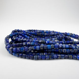 Lapis 3mm Cube Faceted 15.5in Strand