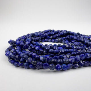 Lapis 4mm Coin Faceted 15in Strand