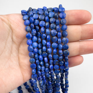 Lapis Lazuli approx. 6.5mm Coin Faceted 15.5 in Strand