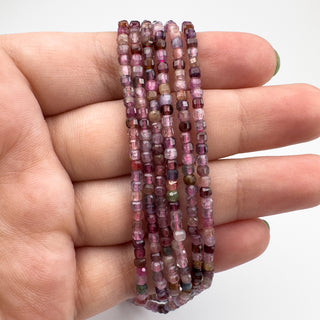 Spinel 2.5mm Cube Faceted 15.5in Strand