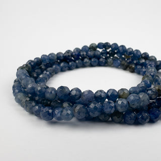 Sri Lanka Sapphire 4mm Round Faceted 15.5in Strand