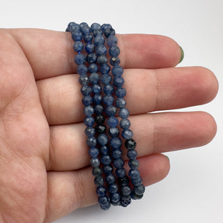 Sri Lanka Sapphire 4mm Round Faceted 15.5in Strand