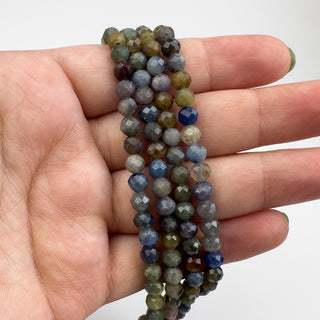 Burma Sapphire 5mm Round Faceted 15.5in Strand