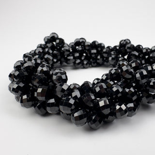 Black Spinel 6mm Round Faceted 15.5in Strand