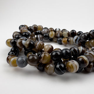 Brown Sardonyx 8mm Round 15.5in Strand