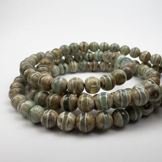 Tibetan Agate DZI 6.5mm Round 15.5in Strand