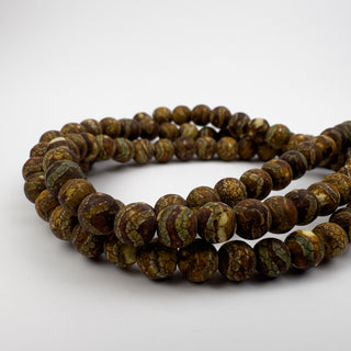 Tibetan Agate DZI 6mm Round 15.5in Strand