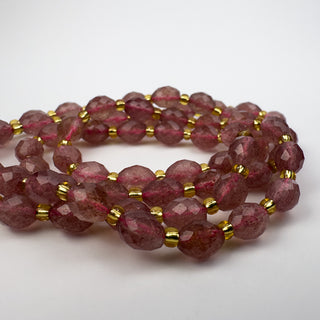 Strawberry Quartz 6x8mm Oval Faceted 15.5in Strand