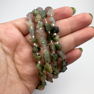 Watermelon Tourmaline 5-7mm Nuggets 15.5in Strand