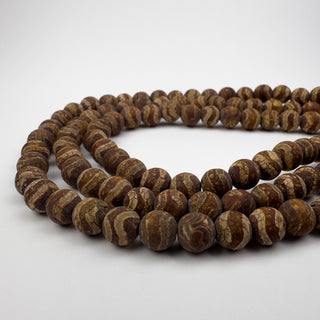 Tibetan Agate DZI 8mm Round 15.5in Strand