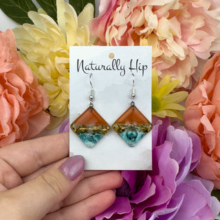 Fair Trade Fused Glass Earrings - Diamond - Multiple Colors