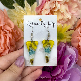 Fair Trade Fused Glass Earrings - Big Triangle - Multiple Colors