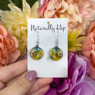 Fair Trade Fused Glass Earrings - Circle - Multiple Colors