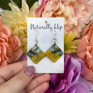 Fair Trade Fused Glass Earrings - Diamond - Multiple Colors