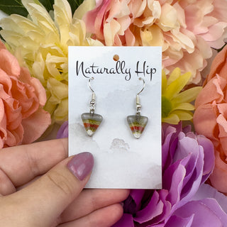 Fair Trade Fused Glass Earrings - Small Triangle - Multiple Colors