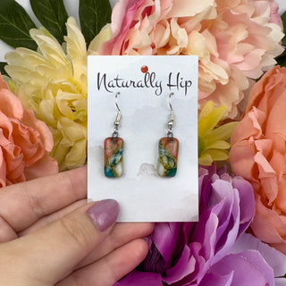 Fair Trade Fused Glass Earrings - Rectangle - Multiple Colors