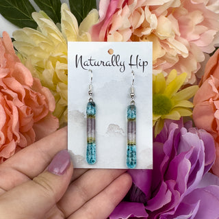 Fair Trade Fused Glass Earrings - Long Bar - Multiple Colors